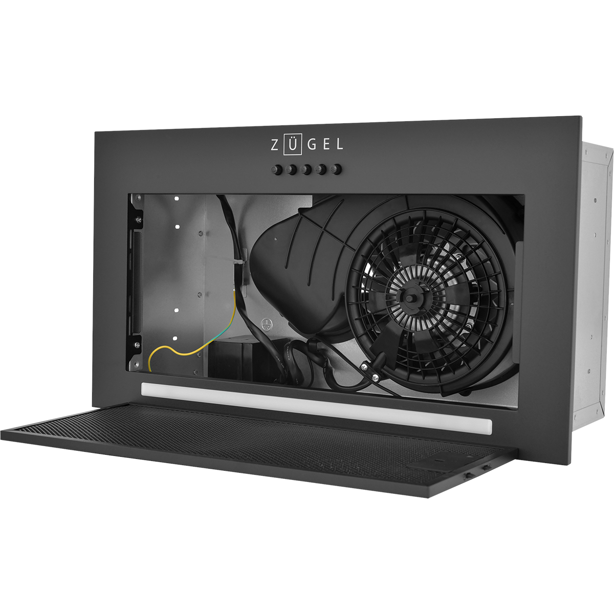 Вытяжка встраиваемая ZUGEL ZHI525B, черная