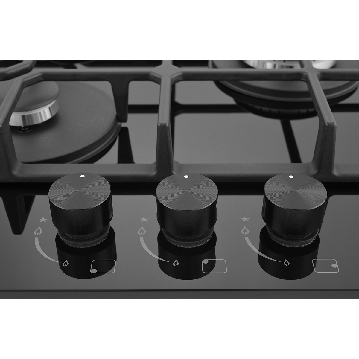 картинка Встраиваемая газовая варочная панель ZUGEL ZGH453B, черная