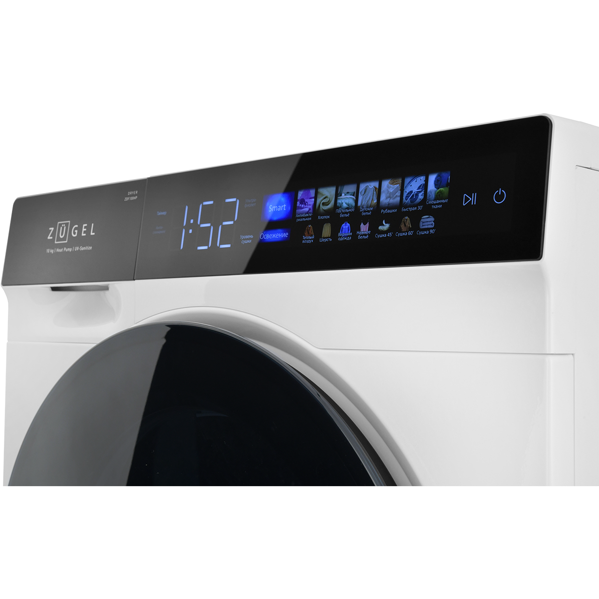 картинка Сушильная машина ZUGEL ZDF100HP Heat Pump, белая