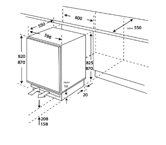 картинка Встраиваемый холодильник ZUGEL ZRI873LF