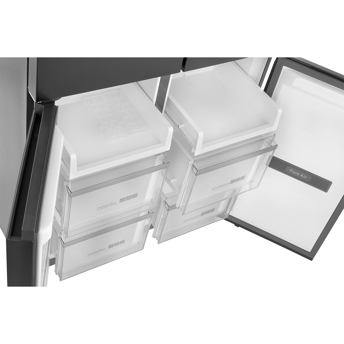 картинка Холодильник полувстраиваемый ZUGEL ZRCDI456XB, чёрная сталь