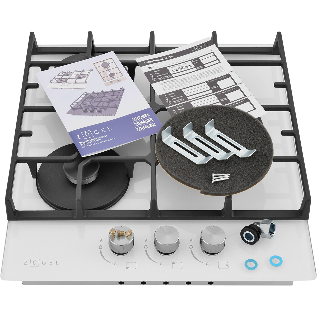 картинка Встраиваемая газовая варочная панель ZUGEL ZGH453W, белая
