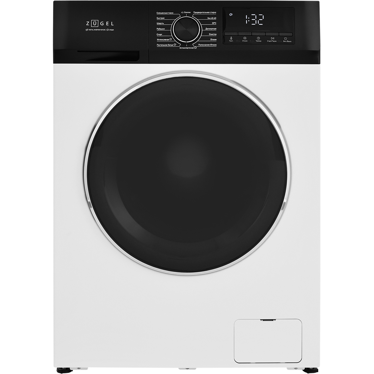 Стиральная машина узкая ZUGEL ZWS8140I Inverter Steam, белая