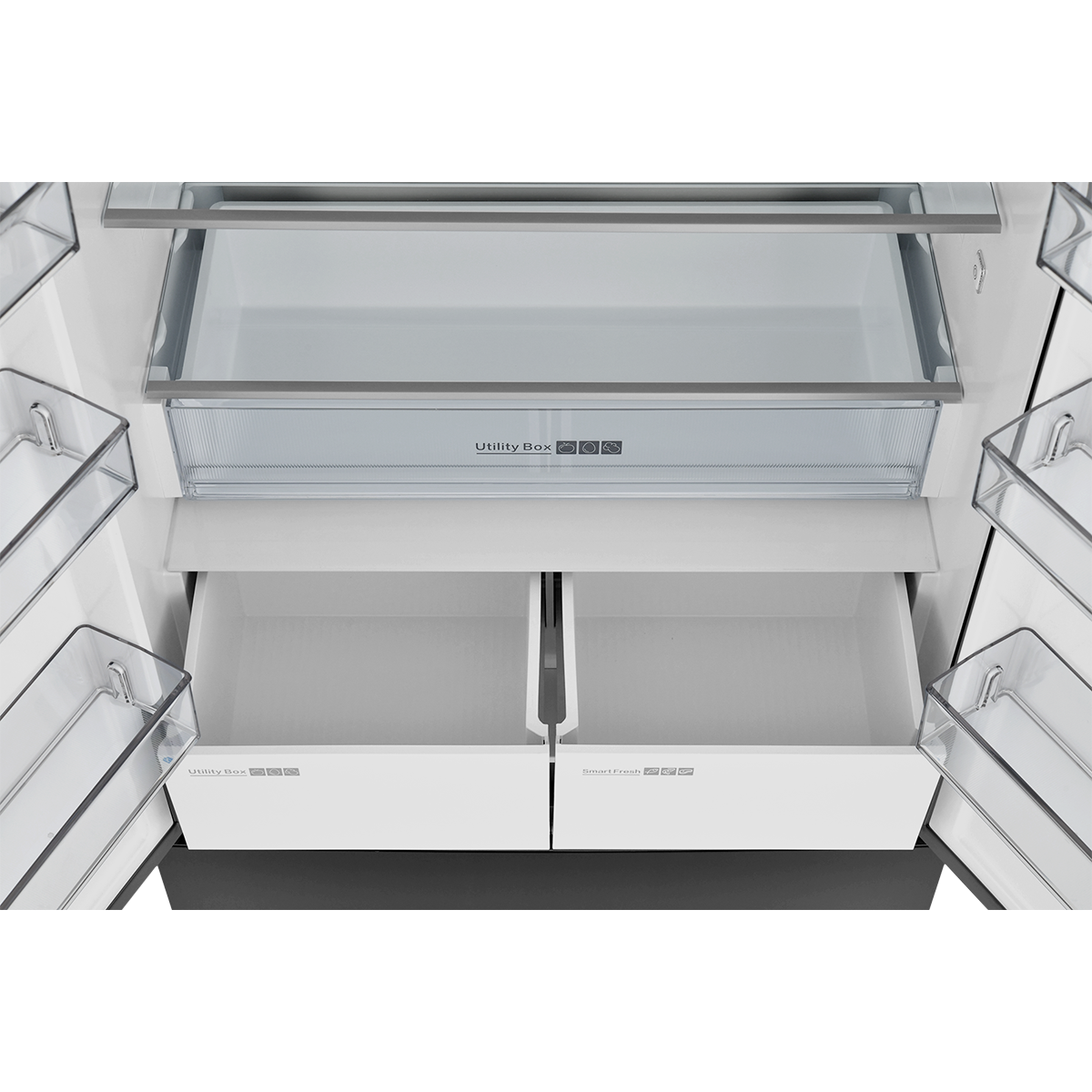 картинка Холодильник полувстраиваемый ZUGEL ZRFDI470XB, чёрная сталь